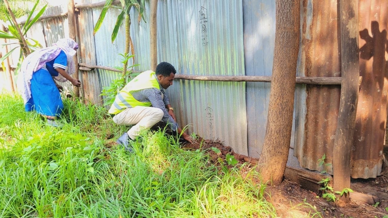 Abadir staff members working together during the tree planting event