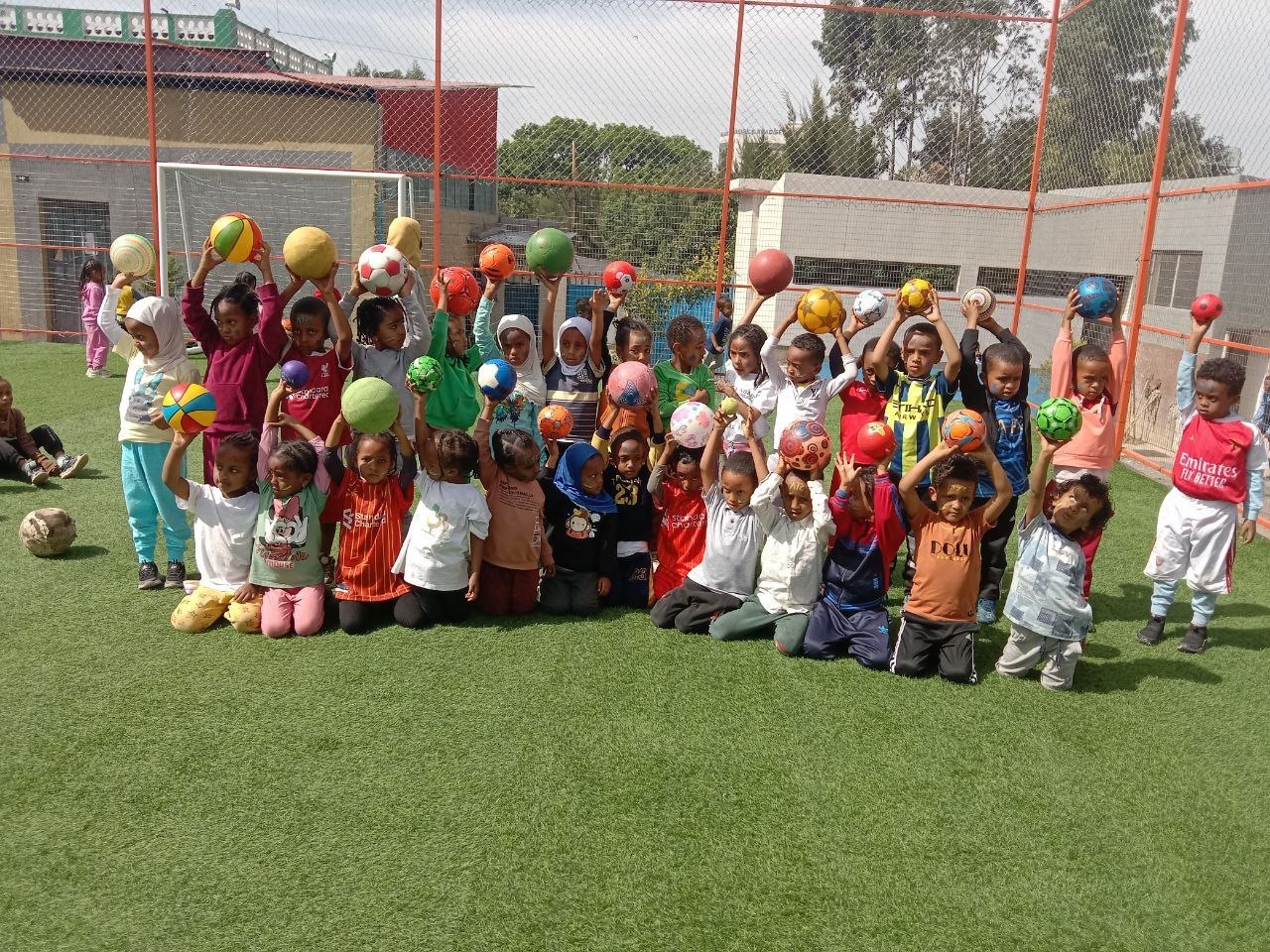Students enjoying sports activities on the Abadir campus