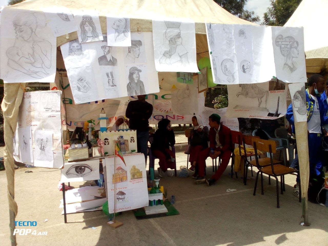 Sumeya's artwork displayed at the Lideta Sub-City Art Competition