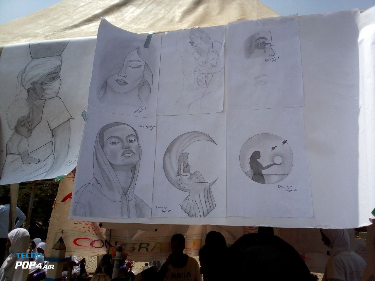 Sumeya's artwork displayed at the Lideta Sub-City Art Competition